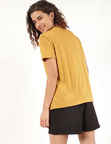 Image of Marks & Spencer Womens Solid Polyester Blend Crew Neck Relaxed Fit T Shirt