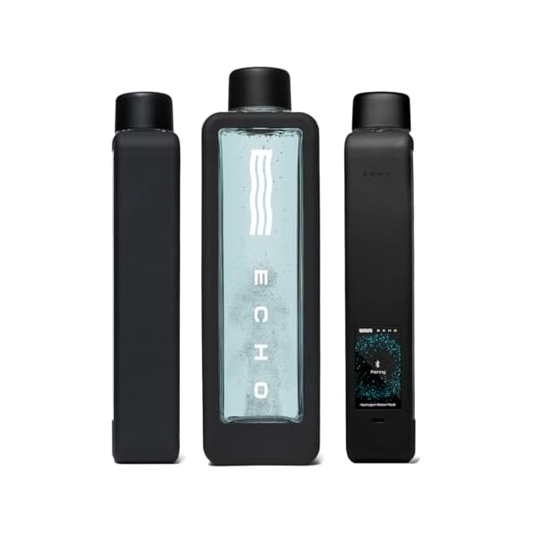Echo Flask Hydrogen Water Bottle - Active Hydration Solution with Water Intake Tracking & LCD Touch Screen - Compact & Convenient - Transparent Hydrogen Flask - 12 oz