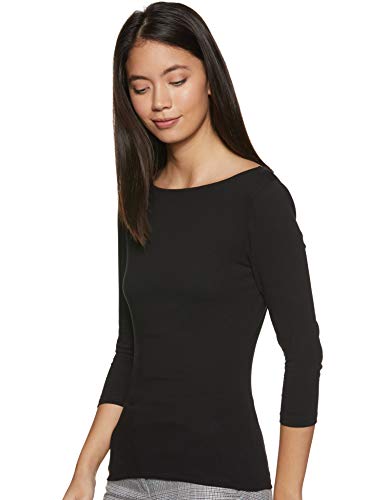 Image of Marks & Spencer Womens Solid Polyester Blend Crew Neck Relaxed Fit T Shirt