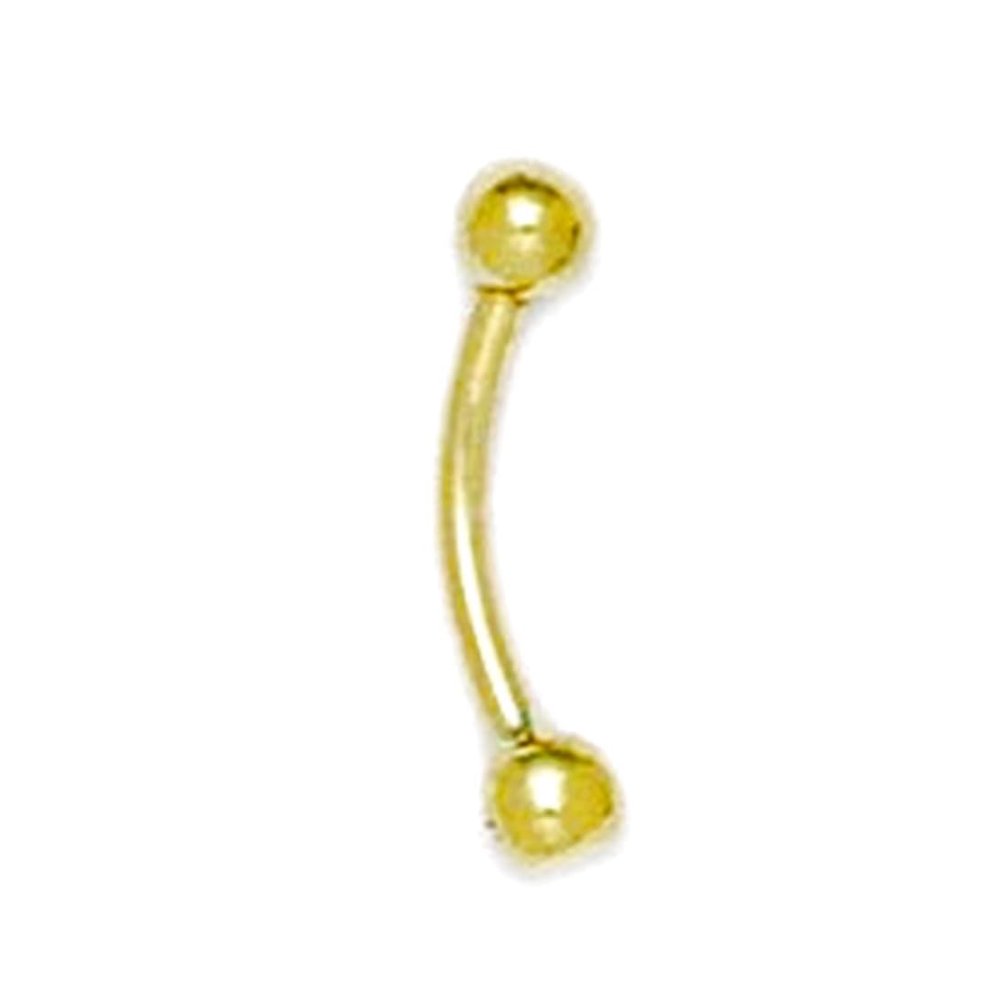 14 K Gelbgold Bodypiercing Piercing geschwungen 16 Augenbrauenpiercing Hantel 16 x 4 mm Größe ca, 16-