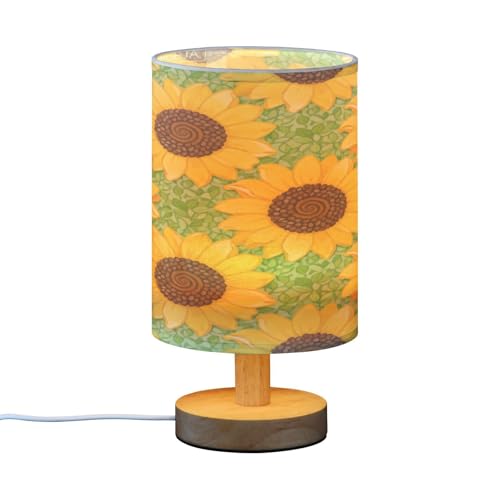 Lámpara de mesa noche flores girasol amarillas 13x24.7cm miniatura 2