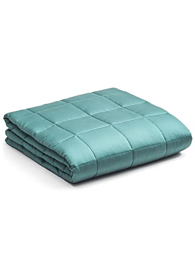 Image of YnM Cooling Weighted Blanket - Oeko-Tex Certified Material with Premium Glass Beads (Sea Grass, 60''x80'' 25lbs), Suit for One Person(~240lb) Use on Queen /King Bed