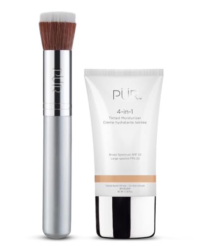 PÜR MINERALS 4-in-1 Tinted Moisturizer With SPF 20 - Hydrating Face Moisturizer, Primer, &amp; Foundation With Shea Butter, Aloe Vera &amp; Vitamin B3 - Vegan Friendly - Free of Paraben, Gluten &amp; BPA