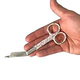  AQOS Tijeras enfermería, acero inoxidable, de vendaje, enfermera en apuros, punta de roma, material enfermeria, accesorios, enfermera, 14 cm. (Puntos coloridos)