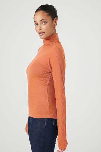 Image of Emmalise Womens Turtleneck Top Long Sleeves Fitted Ribbed Top