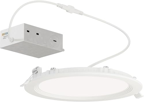 Maxim Lighting 67727WTWT Slim Baffle - 12W 1 5CCT LED Flush Mount-1 Inch Tall and 6.75 Inch Wide