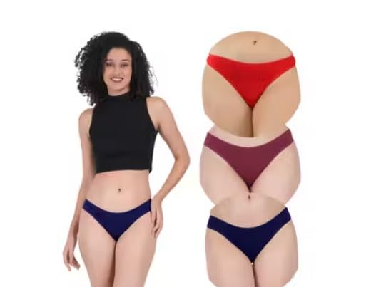 Women's Cotton Thong Panty Pack of 3 Brown/Maroon-image-44
