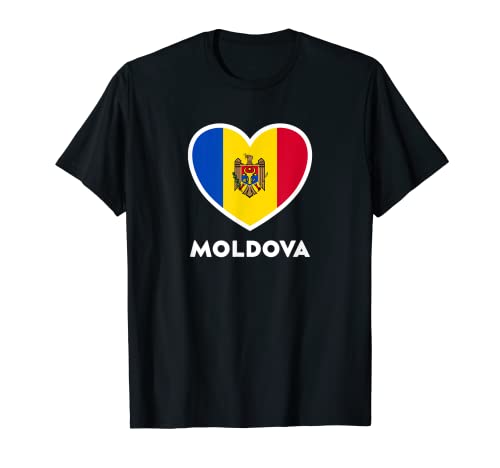 Moldova Flag Moldavia Flag Corazon Camiseta