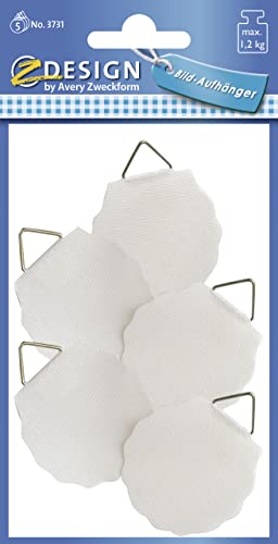 Avery 3731 Perchas Picture autoadhesiva, 40mm, material de papel, 5 piezas, blanco Cover