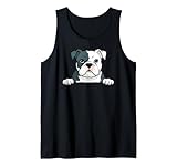 Adorable bouledogue américain qui regarde les yeux pour les femmes, les hommes, les enfants Débardeur