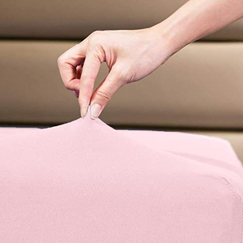 Image of All Around Brushed Microfiber King Fitted Sheet - (78 x 78) Inches - 8'' Deep Pocket Elastic Fitted Bedsheet + 1 Pillow Cover 400 Series Extra Soft & Easy Fit - Pink