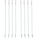 DGOL 8 Packs Green PVC Coated 304 Stainless Steel Plant Hanger, Adjustable Length from 10-24 inch, Wire Rope Hooks for Hanging Plants, Bird Feeders, Pots