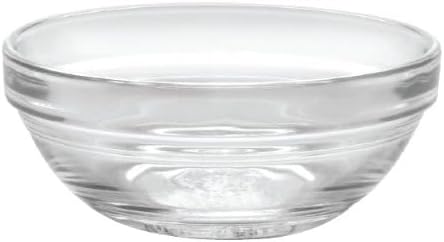 Duralex Made In France Lys Stackable Clear Glass Bowl, 3.5-Inch, Set of 6