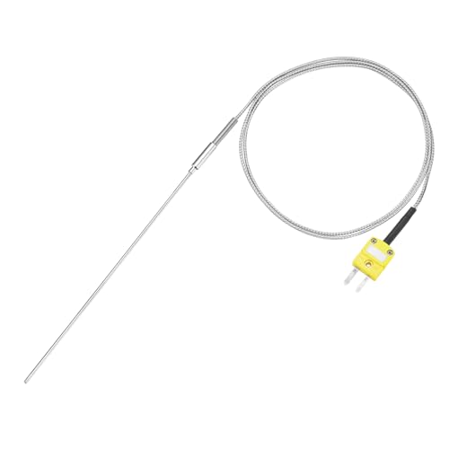 QUARKZMAN Typ K Thermoelement Temperaturfühler mit Stecker, Meter Temperatursensor Fühler -50 bis 1100°C(-58 bis 2012°F), 1x150mm 3.3ft Draht