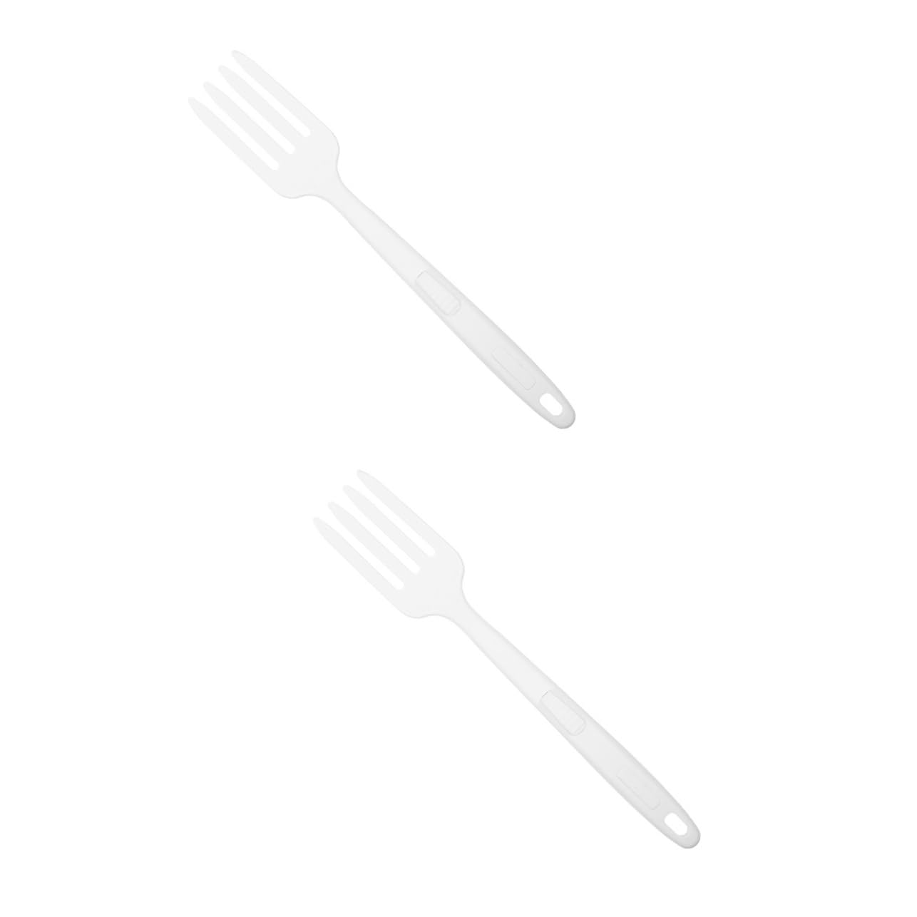 MOLUCKFU 2pcs Silicone Pasta Fork Nonstick Cooking Fork Heat Resistant Set Reusable Kitchen
