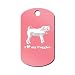 I Love My Puggles Engraved Keychain/GI Tag Mister Petlife Pink