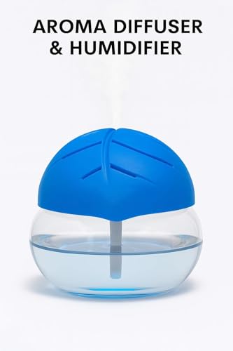 Image of Portable 3-in-1 Air Purifier, Aroma Diffuser & Air Humidifier with 1500ml Water Tank - Electric Revitalizer with Free 50ml Essential Oil for Home, Office, Bedroom & Spa (Blue)