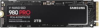 Samsung 980 PRO M.2 NVMe SSD (MZ-V8P2T0BW), 2 TB, PCIe 4.0, 7,000 MB/s Read, 5,000 MB/s Write, Internal Solid State Drive