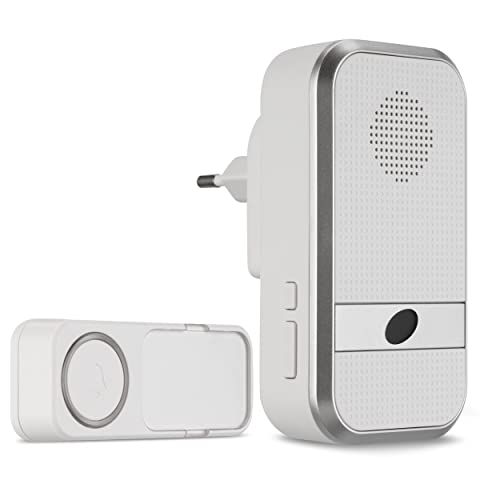 REV Funkklingel - Türgong Set Orchestra drahtlos, 150m, 90dB, Funkgong 230VAC und Klingeltaster, weiss