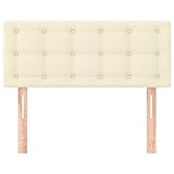 Elegante diseño con tendencias residenciales 2025: el cabecero combina Eleganz atemporal (color crema) con patas de madera resistentes para mayor estabilidad. Combina armoniosamente con habitaciones de estilo Scandi o industrial. La superficie de piel sintética suave refleja la luz para un aspecto lujoso, ¡un verdadero punto de atracción!