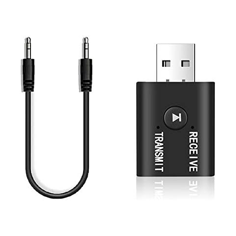 Bluetooth 5.0 Sender und Empfänger 2-in-1 Wireless 3.5mm Adapter Tragbarer USB Bluetooth Adapter 5.0 AUX Mini Musik Stereo Bluetooth Dongle Adapter Cover