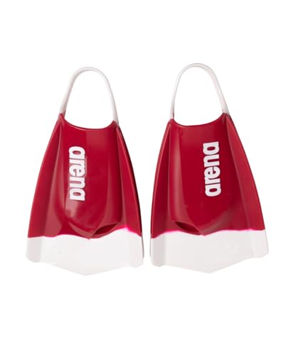 Arena Palmes d'entraînement à la Natation Powerfin Pro II Unisexes pour Adultes - Palmes Courtes en Silicone - Gauche/Droite personnalisées, Rouge...