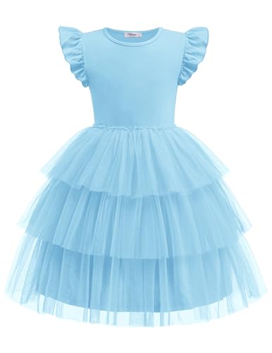 Arshiner Toddler Tutu Dress Girls Fluffy Tiered Summer Dresses Cute Party Tulle Sundress for Kids 2-7Y