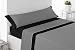 Cabetex Home - Juego de sábanas Lisas - 2 Colores - 3 Piezas - Microfibra Transpirable (Gris/Negro, 150_x_190/200 cm)