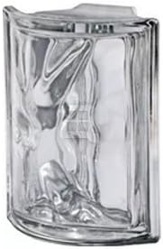 Seves Glass Block Neutro Wave Pegasus Metalized Rounded Corner Glass Block