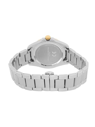 Image of French Connection Apex Dated Green Round Dial Stainless Steel Strap | Casual | Premium | See Through Feature | Sunray Feature Wrist Watch for Men - FCH17NSM