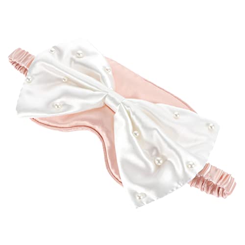 MOLUCKFU 目隠し ブラインドを使用して家 パールボウアイパッチ 遮光アイカバー 睡眠用アイ シルク睡眠 快適なアイシェード スリープアイガード ナイトアイ ポリエステル ピンク