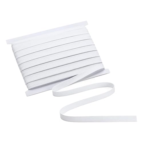 Meikeer Knit Elastic Bands for Sewing 1/2 Inch Wide 11 Yards Continuous High Elasticity Spool for Garment Cuffs Necklines Underwear and Craft Use (White)