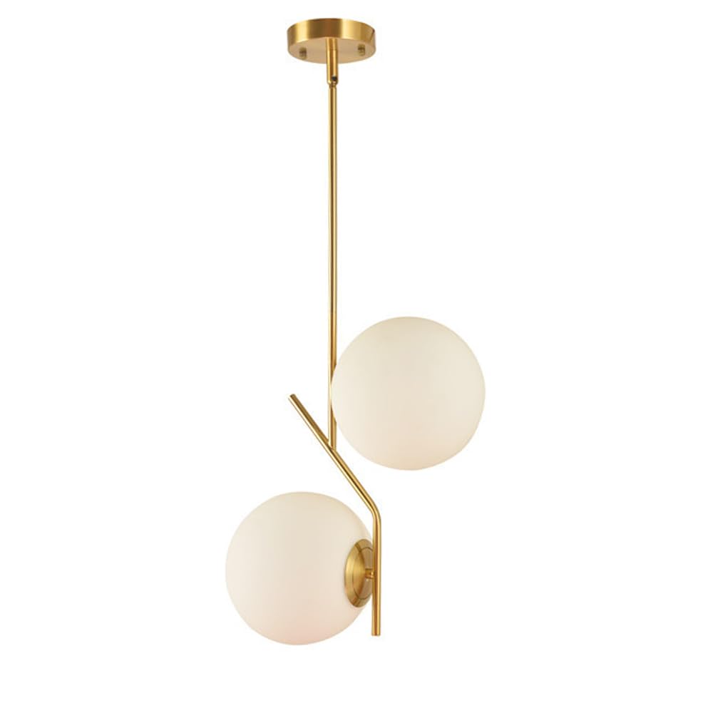 Lustres en métal doré E27 à double diffusion pour un éclairage de plafond sans ombre