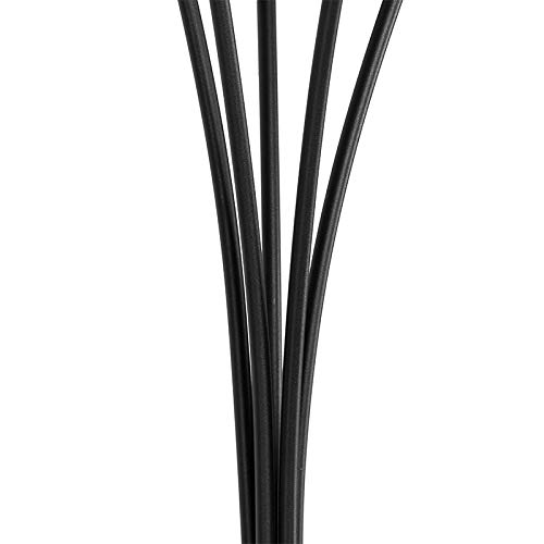 Qazqa Landhaus Stehleuchte, Stehlampe - Athens - Schwarz mit Rauchglas, max. 28W, Geeignet für LED, 5-flammig, 160cm, Ideal als Wohnzimmerlampe