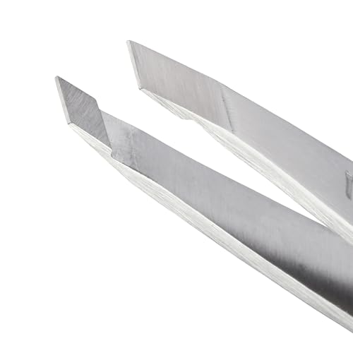 Miniatura 2 de Tweezerman Mini Pinzas De Depilar Puntas Inclinadas, Calidad Profesional, Acero Inoxidable , Plata