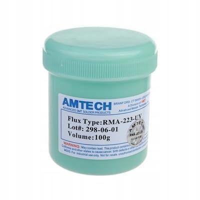 Amtech RMA-223-UV Flux Gel 100g – Alta Intensità, Tracciabile UV, Non Corrosivo | Per BGA, IC, PCB | Pasta per Saldatura di Precisione | Accessorio Elettronica
