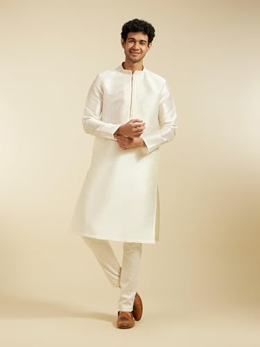 Image of DIWAS BY MANYAVAR Men's Art Silk Embroidered Kurta (1pc)