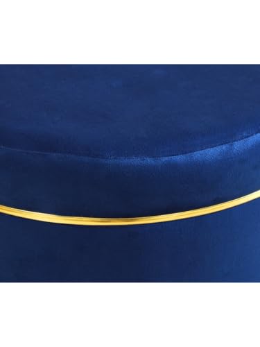 Image of Pouffes Sitting Stool for Living Room, Puffy Wooden Ottoman | Round Pouffe for Living Room & Bedroom | Pouf for Office & Home Decoration & Modern Seating Stool (RoyalBlue)
