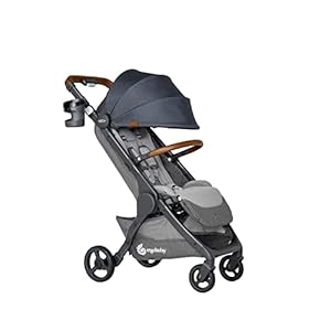 Cochecito Ergobaby Metro+ Deluxe con función de reclinado, silla de paseo para bebés desde el nacimiento hasta los 22 kg, plegable y compatible con silla de coche, London Grey