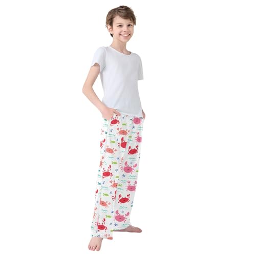 Boys' Pants Crab Cute Face Fish Long Bottoms Jogger Pants Elastic Waist Trousers with Pockets S-XL4