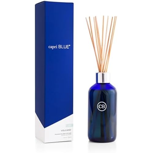 Capri Blue Volcano Reed Diffuser Set - Includes Reed Diffuser Sticks, Fragrance Oil, and Glass Bottle - Luxury Scented Room Fresheners - Cobalt Blue (8 fl oz)