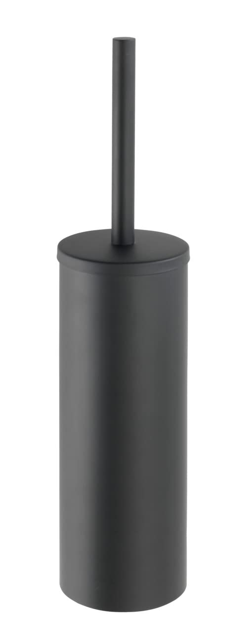 WENKO Bosio Toilet Brush Holder Closed, Stainless steel, matt, 40.5 x 13 x 9 cm