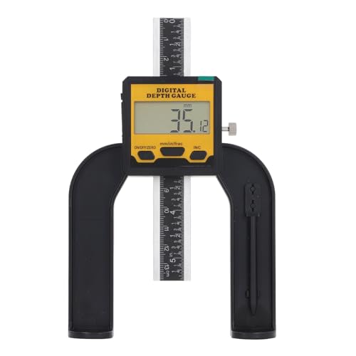 デジタル深さ0?80mm、精度デジタル深さキャリパー、ロックネジと足付きの多機能木工深さ定規、建設、家の装飾用、