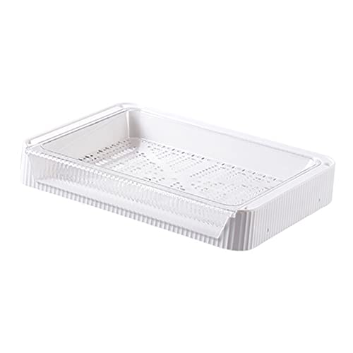 Fictory Plato apilable plegable para preparación de alimentos, bandeja de drenaje hueca de doble capa, resuelve problemas de espacio en la cocina, solución asequible para servir ollas calientes