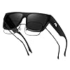 kimorn Polarized Sunglasses Fit Over Glasses for Men Women, Oversized Square Sun Glasses UV400 Protection Shades (Black frame/grey lens)