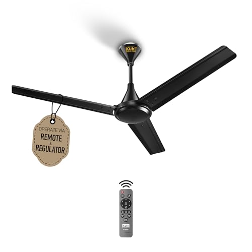 KUHL Fest B1 1200MM Power Saving BLDC Ceiling Fan | 28W | Saves Upto 65% Electricity | BEE 5 Rated & ISI Marked | High Air Flow | Stylish Design | Remote & Regulator Operated | Black