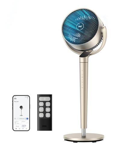 Image of Dreo Pedestal Fan with Smart Control, 43'' Inches, 150+120 Omni-Directional Oscillating Quiet Fans for Bedroom, 110ft Circulator Fan with DC Motor, 9 Speeds, 6 Modes, 12H Timer, Wi-Fi /Voice /Alexa