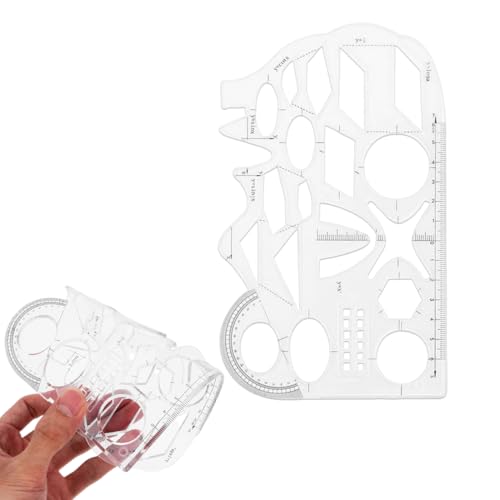 UEAVOID Multifunzionale Geometrico Righello,Modello di Disegno in Plastica Flessibile,Geometric Drawing Template Misura Righello Strumento Di Misurazione Curva Righello Per Scuola e Ufficio