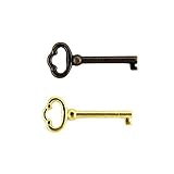 Brass & Antique Brass Hollow Barrel Skeleton Key Set Reproduction for Grandfather Clock Doors,...