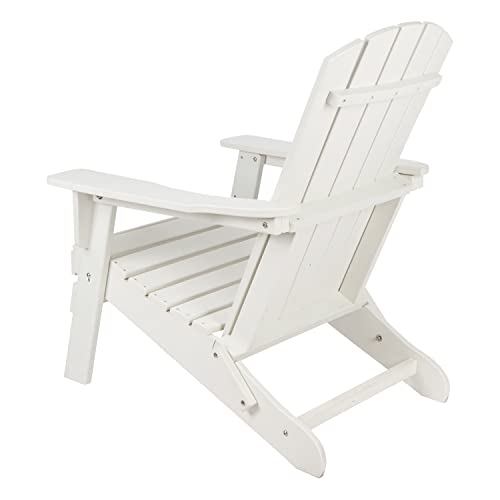 Shine Company 7626Wt Seaside Mid-Century Modern Resin Folding, White Adirondack Chair #TOP4